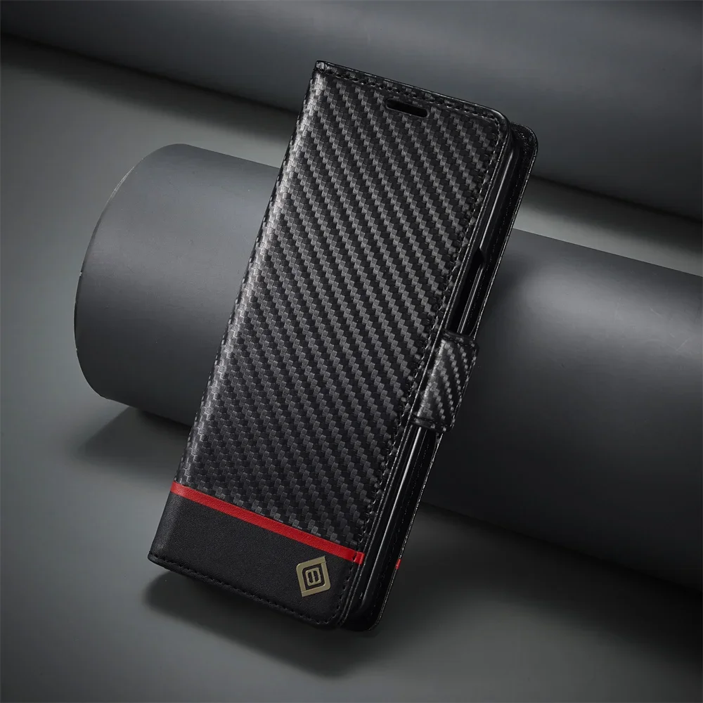 Leather Wallet Card Holder Phone Cover - Funda de cuero PU de fibra