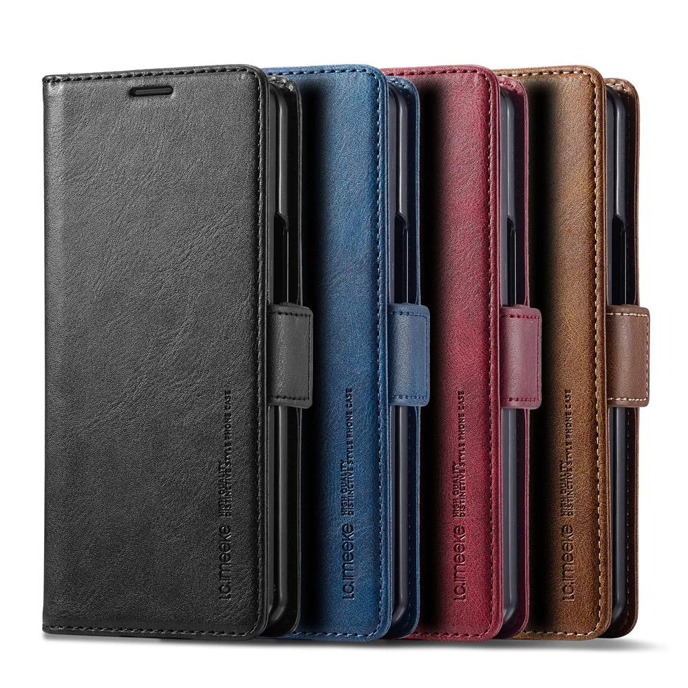 Leather Wallet Card Holder Phone Cover - Funda de cuero tipo billetera para