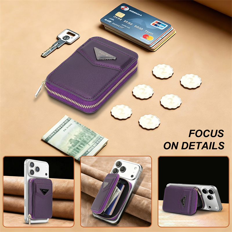 Funda Cartera con Cremallera y - Leather Wallet Card Holder Phone Cover reseña y precio