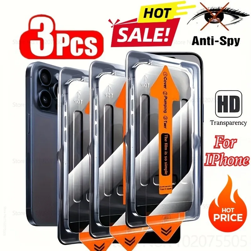 3 uds Anti-peep/HD funda a pru - Anti Spy Privacy Glass Case reseña y precio