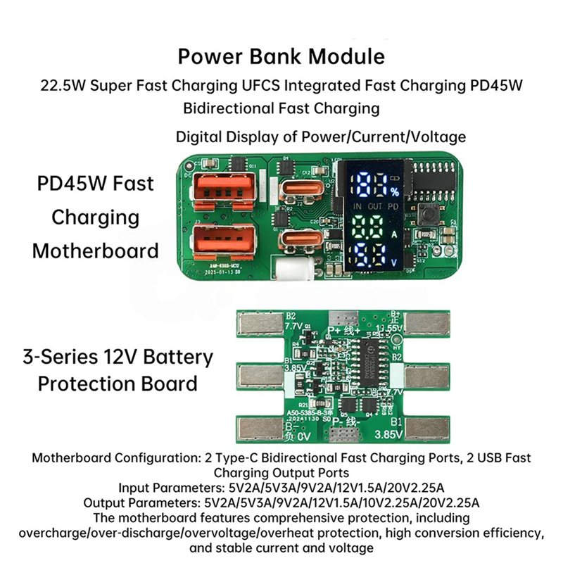 Módulo de carga ABKN-DIY PD45W - Power Banks reseña y precio